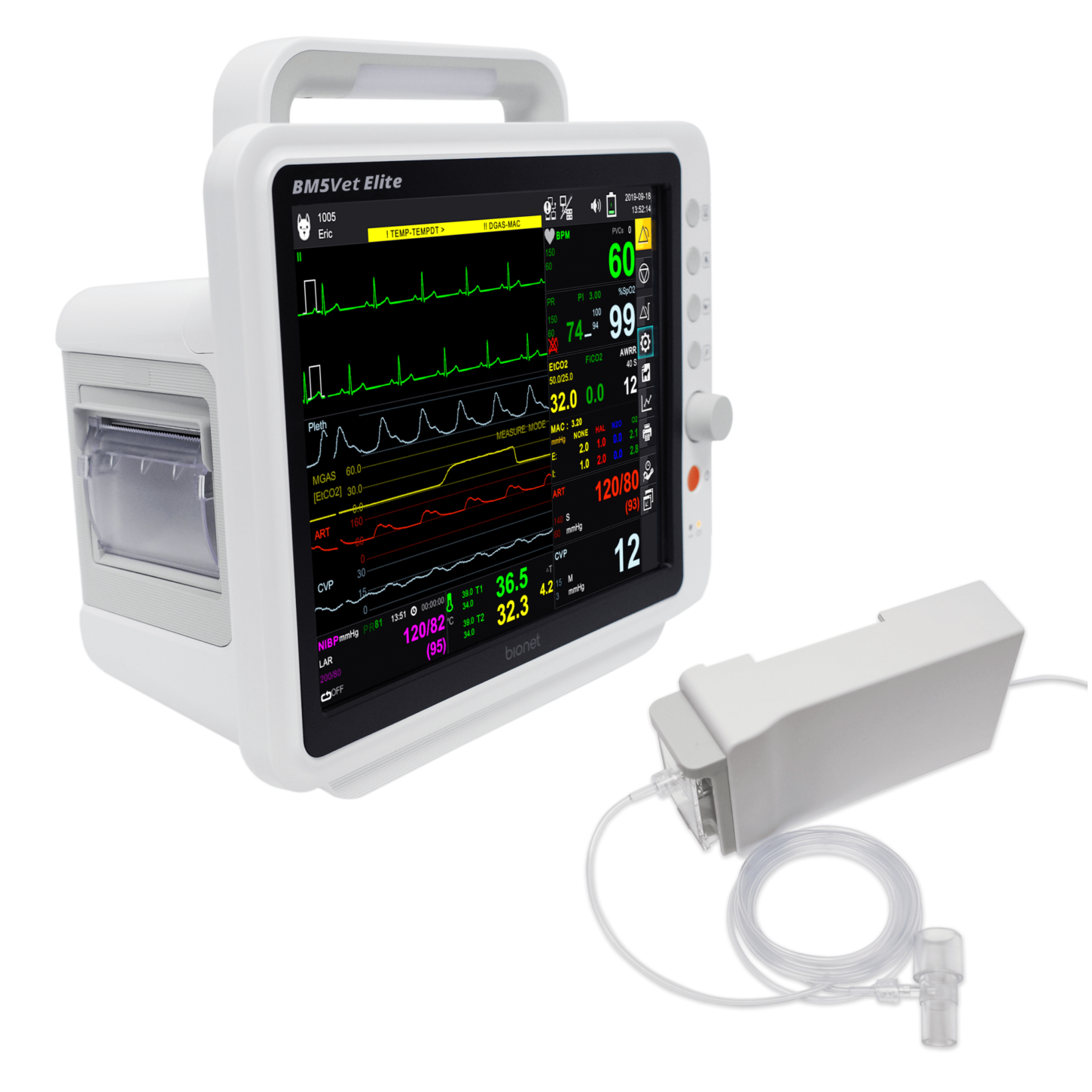 BM5Vet Elite Equine - Bionet Multi-Parameter Touch Screen Veterinary Monitor