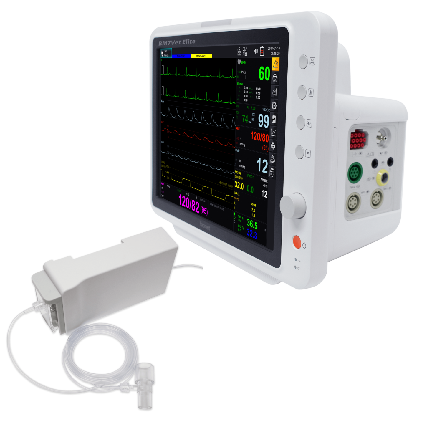 BM7Vet Elite Equine - Bionet Multi-Parameter Touch Screen Veterinary Monitor