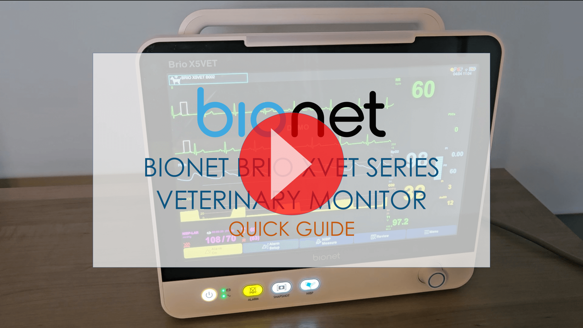 BIONET BRIO XVET SERIES QUICK GUIDE