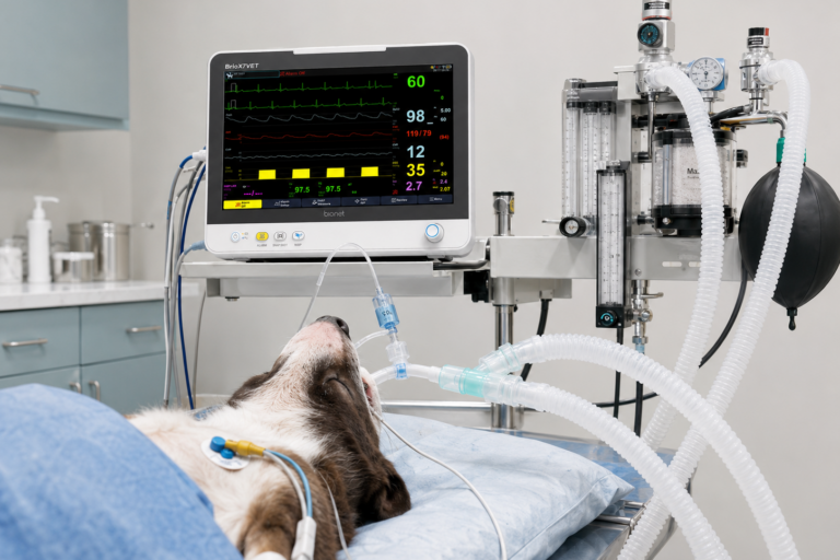 Dog patient under anesthesia
